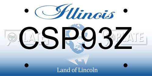 CSP93Z Illinois License Plate