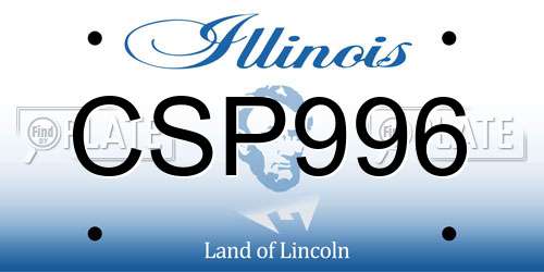 CSP996 Illinois License Plate