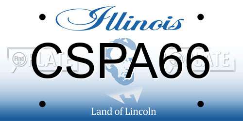 CSPA66 Illinois License Plate