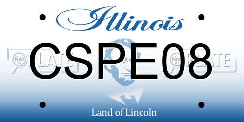 CSPE08 Illinois License Plate