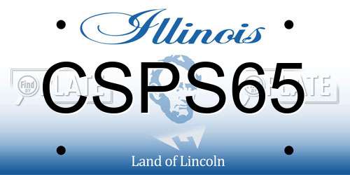 CSPS65 Illinois License Plate