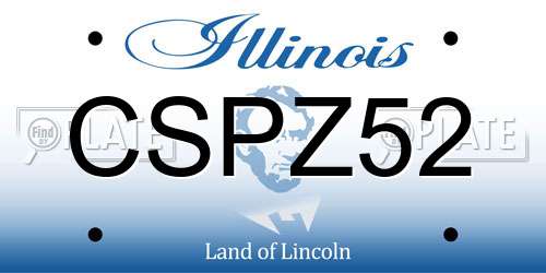 CSPZ52 Illinois License Plate