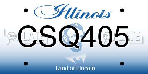 CSQ405 Illinois License Plate