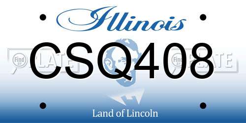CSQ408 Illinois License Plate