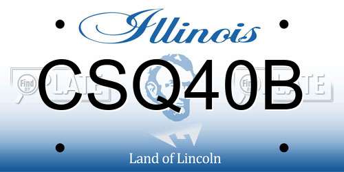 CSQ40B Illinois License Plate