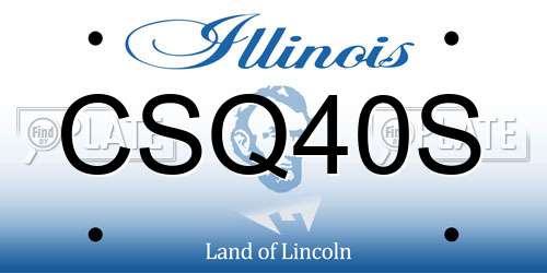 CSQ40S Illinois License Plate