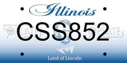 CSS852 Illinois License Plate