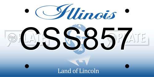 CSS857 Illinois License Plate