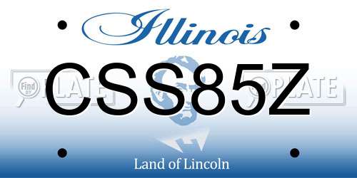 CSS85Z Illinois License Plate