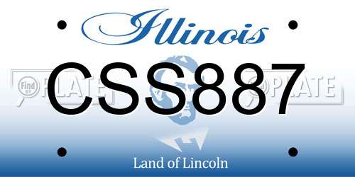 CSS887 Illinois License Plate