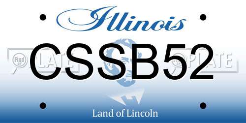 CSSB52 Illinois License Plate