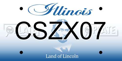 CSZX07 Illinois License Plate