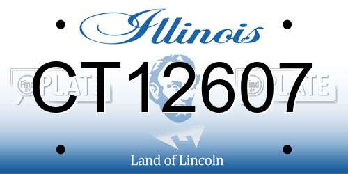 CT12607 Illinois License Plate