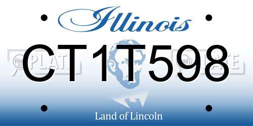 CT1T598 Illinois License Plate