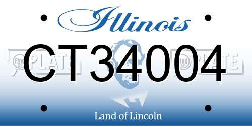 CT34004 Illinois License Plate