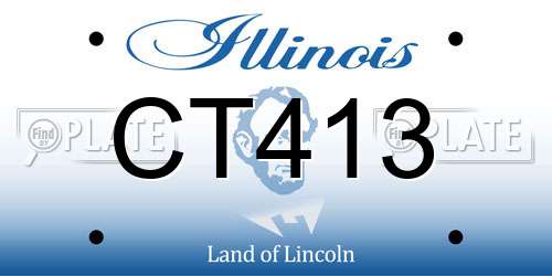 CT413 Illinois License Plate