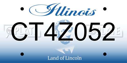 CT4Z052 Illinois License Plate
