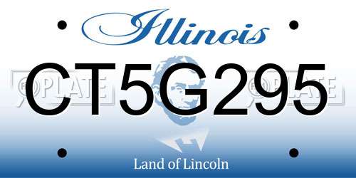 CT5G295 Illinois License Plate