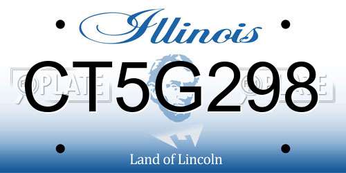 CT5G298 Illinois License Plate