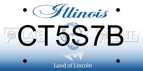 CT5S7B Illinois License Plate