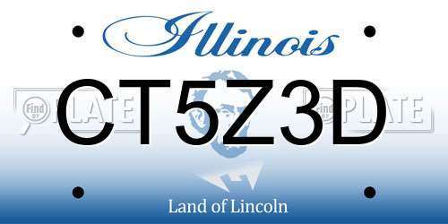 CT5Z3D Illinois License Plate