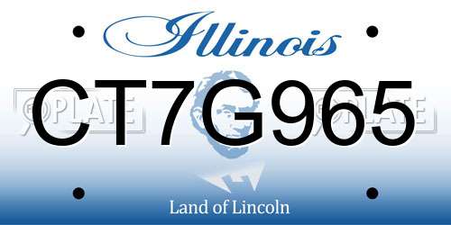 CT7G965 Illinois License Plate