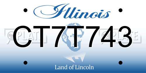 CT7T743 Illinois License Plate