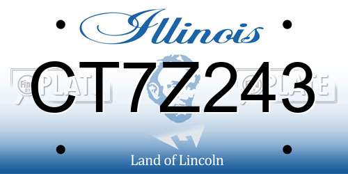 CT7Z243 Illinois License Plate