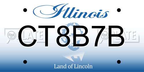 CT8B7B Illinois License Plate