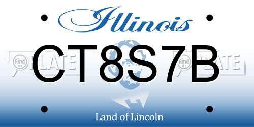 CT8S7B Illinois License Plate