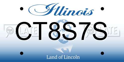 CT8S7S Illinois License Plate