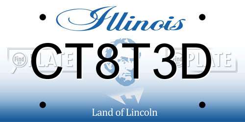 CT8T3D Illinois License Plate