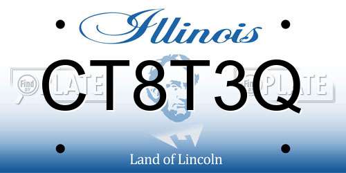 CT8T3Q Illinois License Plate