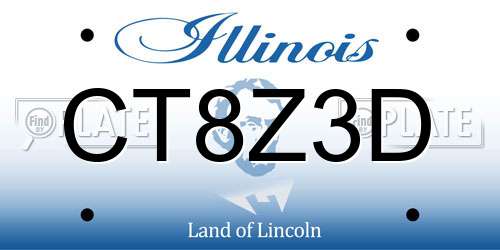 CT8Z3D Illinois License Plate
