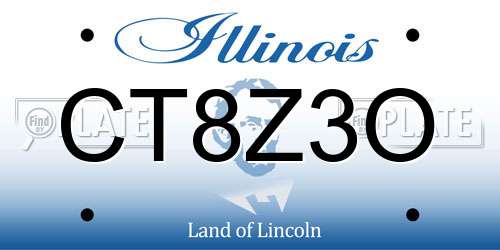CT8Z3O Illinois License Plate