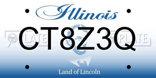 CT8Z3Q Illinois License Plate