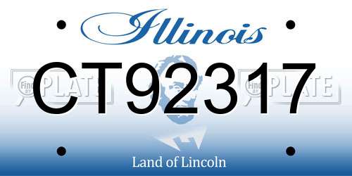 CT92317 Illinois License Plate