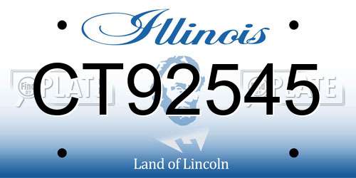 CT92545 Illinois License Plate