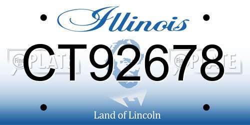 CT92678 Illinois License Plate