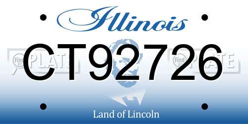 CT92726 Illinois License Plate
