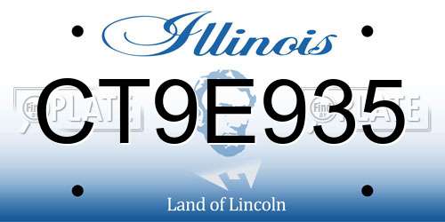CT9E935 Illinois License Plate