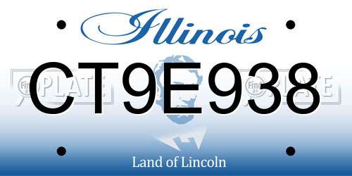 CT9E938 Illinois License Plate