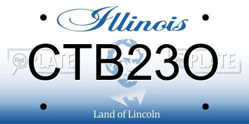 CTB23O Illinois License Plate