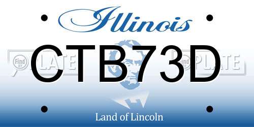 CTB73D Illinois License Plate