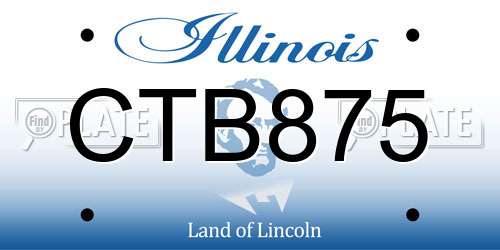 CTB875 Illinois License Plate