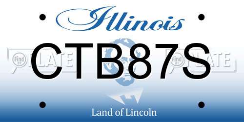CTB87S Illinois License Plate