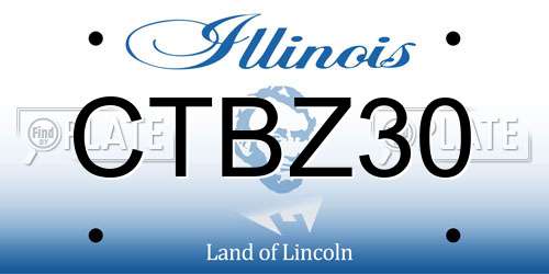CTBZ30 Illinois License Plate