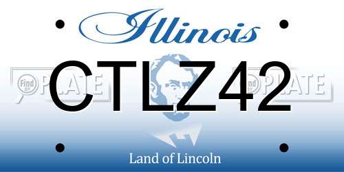 CTLZ42 Illinois License Plate