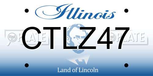 CTLZ47 Illinois License Plate