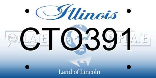 CTO391 Illinois License Plate